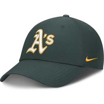 Grön böjd justerbar keps Club Structured UV Poly Ripstop från Oakland Athletics MLB av Nike