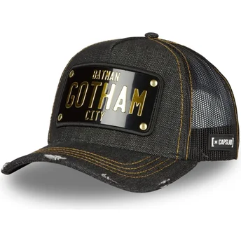 Svart truckerkeps med Gotham City Batman DC6 BATP1 DC Comics-platta från Capslab