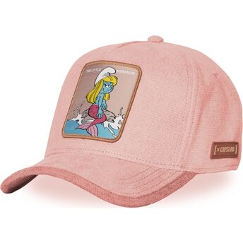 Böjd rosa snapback-keps Smurfan SMU SUR3B Smurfarna från Capslab