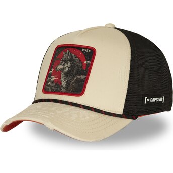 Beige och svart trucker-keps varg Wise BEA3 WISB Beasts från Capslab