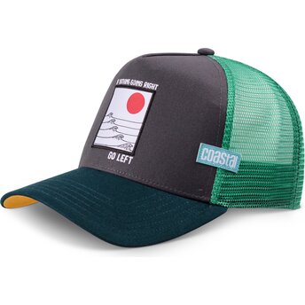 Kepsar böjd grön snapback Go Left HFT av Coastal