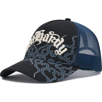 Kepsar böjd svart snapback Flaming av Ed Hardy