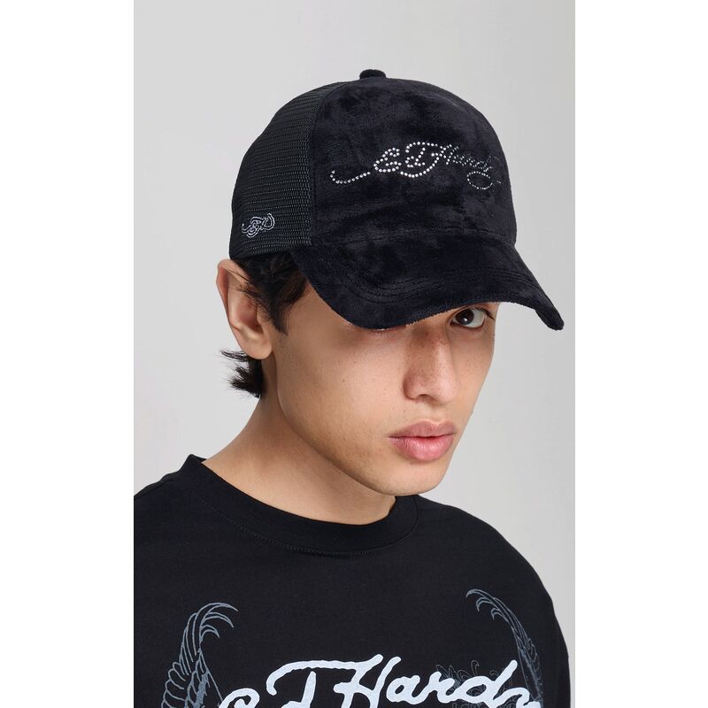 kepsar-bojd-svart-snapback-core-silver-diamante-velour-av-ed-hardy