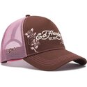 kepsar-bojd-brun-snapback-rosa-skull-and-roses-av-ed-hardy
