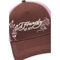 kepsar-bojd-brun-snapback-rosa-skull-and-roses-av-ed-hardy
