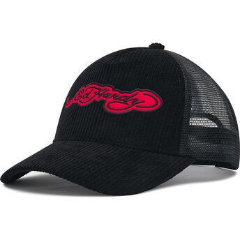Kepsar böjd svart snapback Embroidery Applique Cord av Ed Hardy