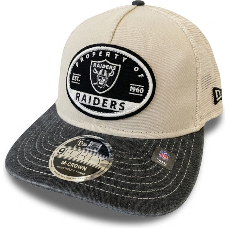 kepsar-bojd-beige-snapback-9forty-m-crown-a-frame-fray-fran-las-vegas-raiders-nfl-av-new-era