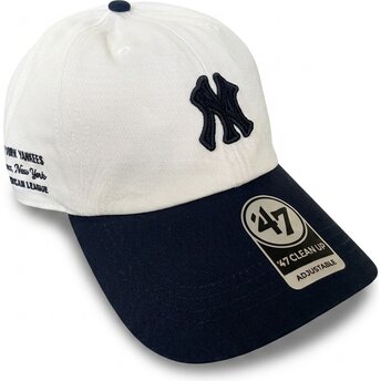 Kepsar böjd beige justerbart band Clean Up Contemporary Two Tone från New York Yankees MLB av 47 Brand