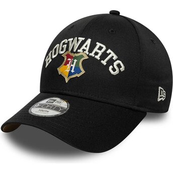 Kepsar böjd svart snapback för barn 9FORTY Wordmark från Hogwarts Harry Potter av New Era
