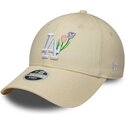 kepsar-bojd-beige-justerbart-band-9forty-flower-icon-fran-los-angeles-dodgers-mlb-av-new-era