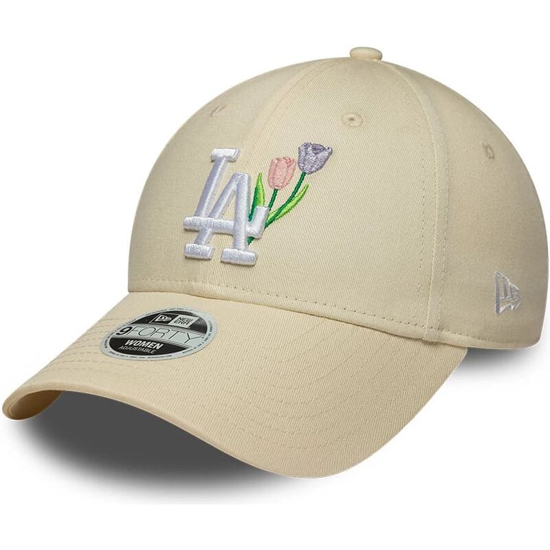 kepsar-bojd-beige-justerbart-band-9forty-flower-icon-fran-los-angeles-dodgers-mlb-av-new-era