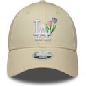 kepsar-bojd-beige-justerbart-band-9forty-flower-icon-fran-los-angeles-dodgers-mlb-av-new-era