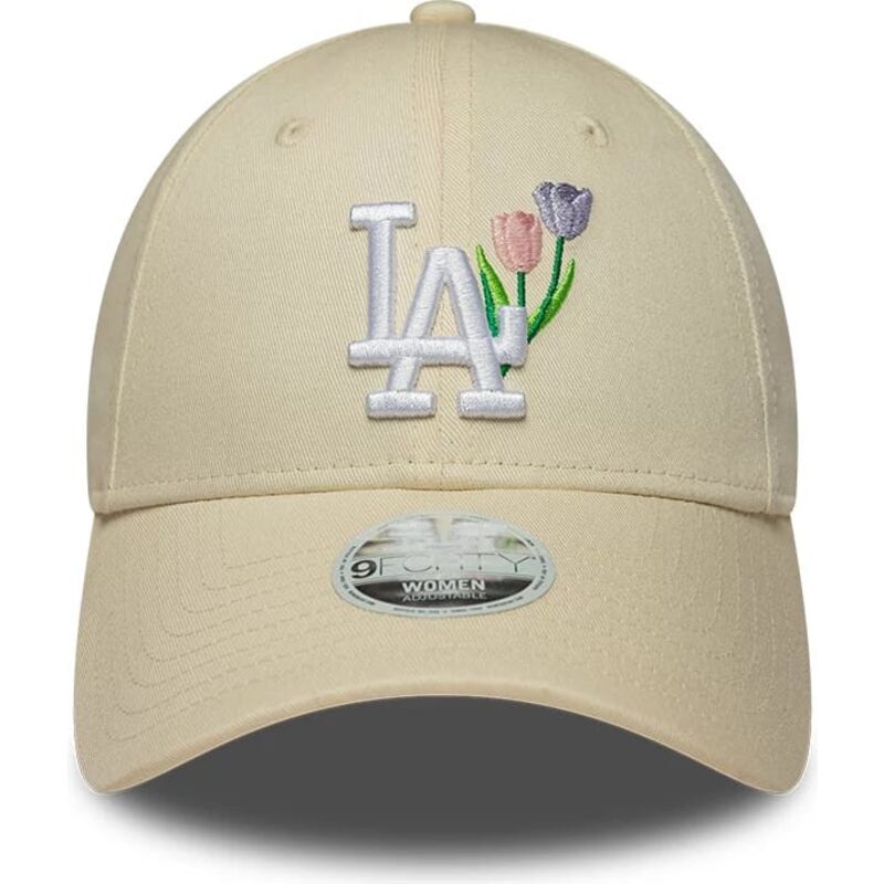 kepsar-bojd-beige-justerbart-band-9forty-flower-icon-fran-los-angeles-dodgers-mlb-av-new-era