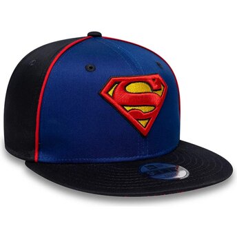 Kepsar platt blå snapback för barn 9FIFTY Piping från Superman DC Comics av New Era