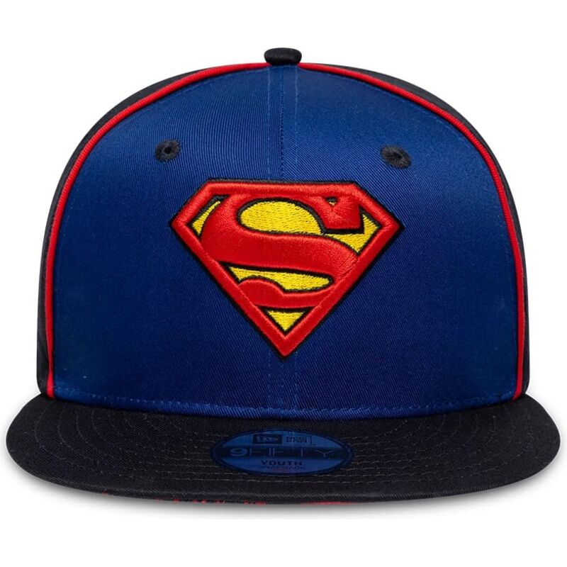 kepsar-platt-bla-snapback-for-barn-9fifty-piping-fran-superman-dc-comics-av-new-era