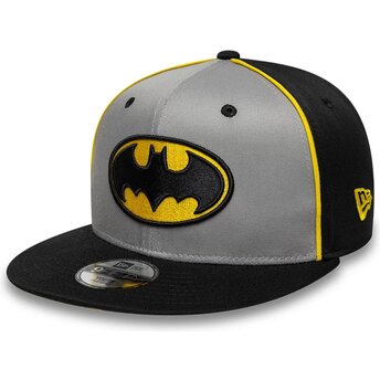 Kepsar platt grå snapback för barn 9FIFTY Piping från Batman DC Comics av New Era