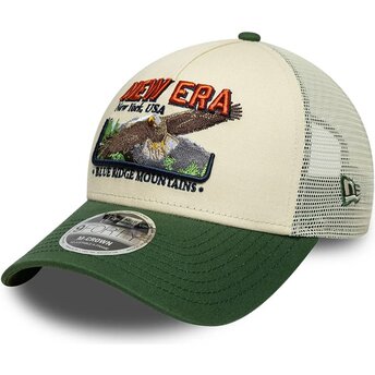 Kepsar böjd grön snapback 9FORTY M-Crown A Frame Graphic av New Era