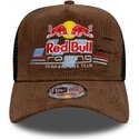 kepsar-bojd-brun-snapback-a-frame-distressed-cord-fran-red-bull-racing-formula-1-av-new-era