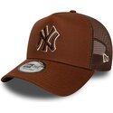 kepsar-bojd-brun-snapback-e-frame-outline-fran-new-york-yankees-mlb-av-new-era