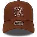kepsar-bojd-brun-snapback-e-frame-outline-fran-new-york-yankees-mlb-av-new-era