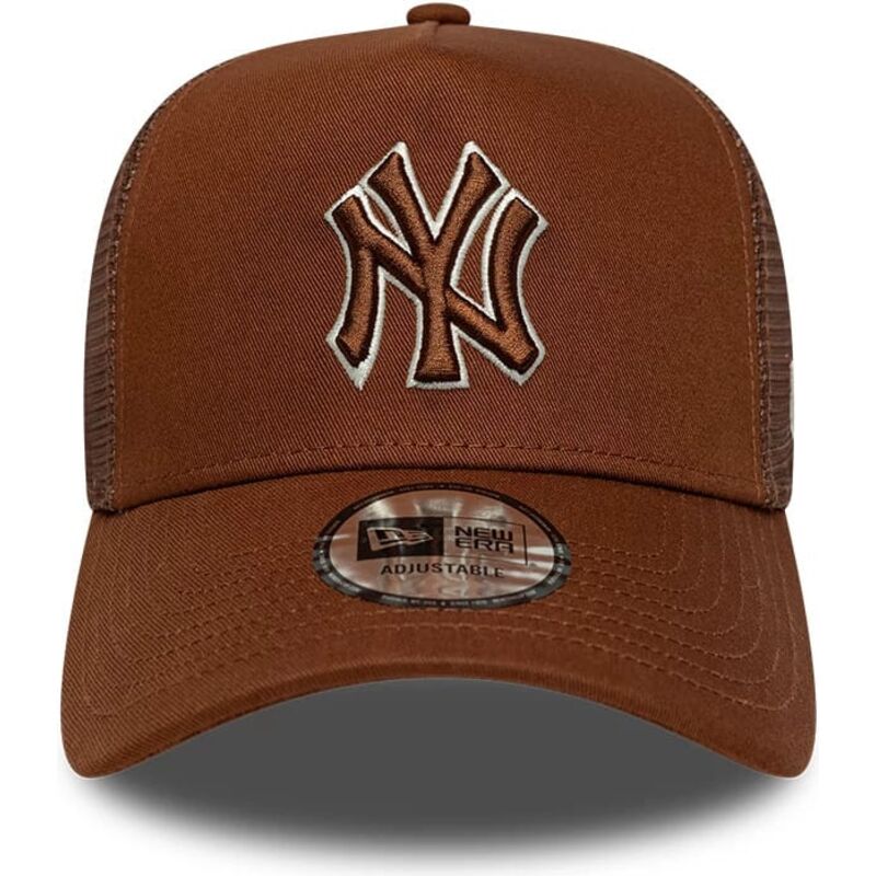 kepsar-bojd-brun-snapback-e-frame-outline-fran-new-york-yankees-mlb-av-new-era
