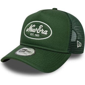 Kepsar böjd grön snapback A Frame Oval Patch Foam av New Era