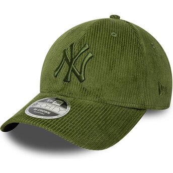 Kepsar böjd grön justerbart band 9FORTY M-Crown Cord från New York Yankees MLB av New Era