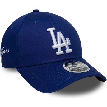 Kepsar böjd blå snapback 9FORTY M-Crown Side Script från Los Angeles Dodgers MLB av New Era