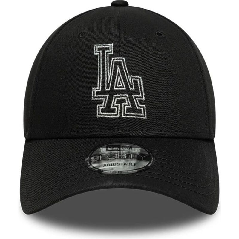 kepsar-bojd-svart-justerbart-band-9forty-metallic-outline-fran-los-angeles-dodgers-mlb-av-new-era