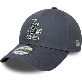 Kepsar böjd grå justerbart band 9FORTY Outline Camo från Los Angeles Dodgers MLB av New Era