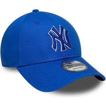 Kepsar böjd blå justerbart band 9FORTY Team Outline från New York Yankees MLB av New Era