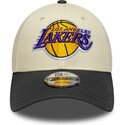 kepsar-bojd-beige-justerbart-band-9forty-colour-block-fran-los-angeles-lakers-nba-av-new-era