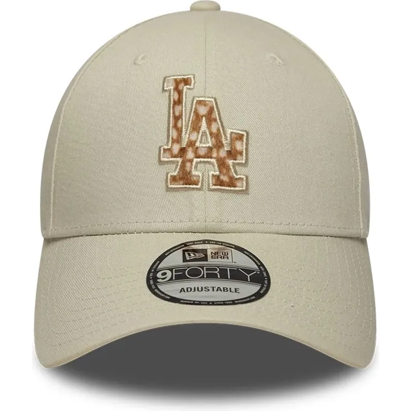 kepsar-bojd-beige-justerbart-band-9forty-faux-pony-infill-fran-los-angeles-dodgers-mlb-av-new-era