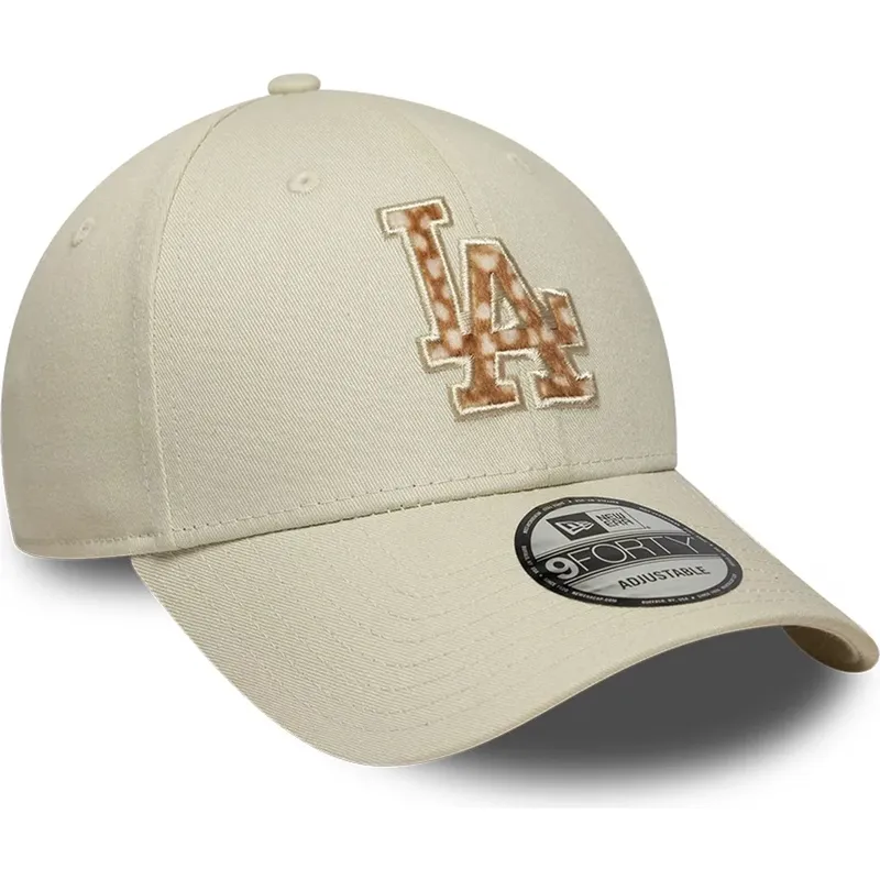kepsar-bojd-beige-justerbart-band-9forty-faux-pony-infill-fran-los-angeles-dodgers-mlb-av-new-era