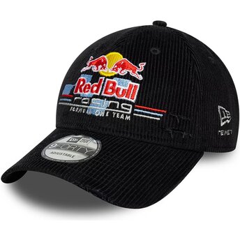 Kepsar böjd svart justerbart band 9FORTY Distressed Cord från Red Bull Racing Formula 1 av New Era