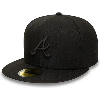 Kepsar platt svart justerad 59FIFTY från Atlanta Braves MLB av New Era