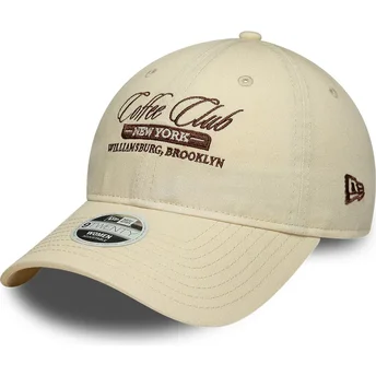 Kepsar böjd beige justerbart band 9TWENTY Coffee Club av New Era