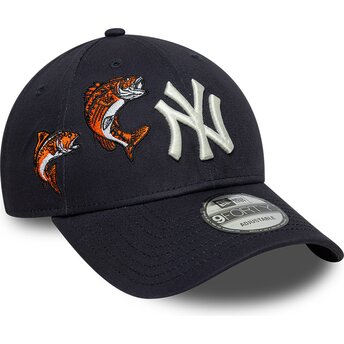 Kepsar böjd marinblå justerbart band 9FORTY Outdoor Icon från New York Yankees MLB av New Era