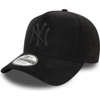 Kepsar böjd svart snapback E Frame Faux Suede från New York Yankees MLB av New Era