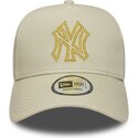 kepsar-bojd-beige-snapback-dorado-e-frame-metallic-outline-fran-new-york-yankees-mlb-av-new-era