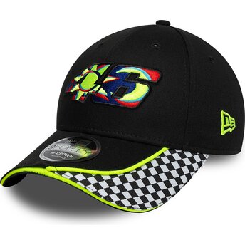 Kepsar böjd svart justerbart band 9FORTY M-Crown Check från Valentino Rossi VR46 MotoGP av New Era