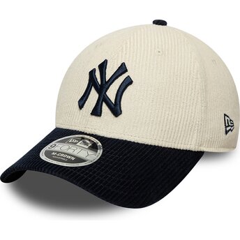Kepsar böjd beige justerbart band 9FORTY M-Crown Cord från New York Yankees MLB av New Era
