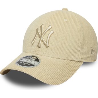 Kepsar böjd beige justerbart band 9FORTY M-Crown Cord från New York Yankees MLB av New Era