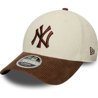 Kepsar böjd brun justerbart band 9FORTY M-Crown Cord från New York Yankees MLB av New Era