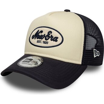 Kepsar böjd marinblå snapback A Frame Oval Foam Patch av New Era