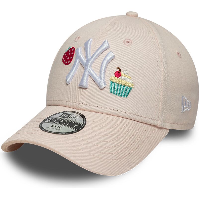 kepsar-bojd-rosa-justerbart-band-for-barn-9forty-food-icon-cupcake-fran-new-york-yankees-mlb-av-new-era
