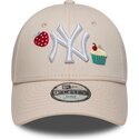 kepsar-bojd-rosa-justerbart-band-for-barn-9forty-food-icon-cupcake-fran-new-york-yankees-mlb-av-new-era