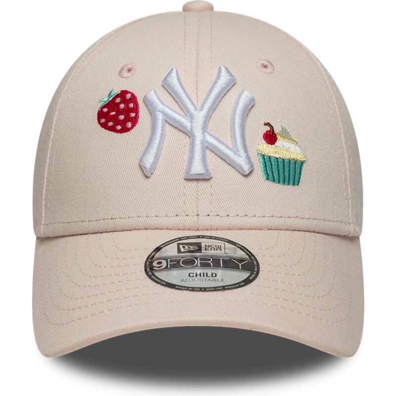 kepsar-bojd-rosa-justerbart-band-for-barn-9forty-food-icon-cupcake-fran-new-york-yankees-mlb-av-new-era