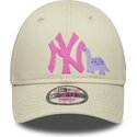 kepsar-bojd-beige-justerbart-band-for-barn-rosa-9forty-dino-icon-fran-new-york-yankees-mlb-av-new-era