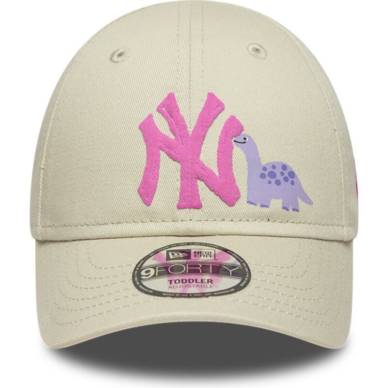 kepsar-bojd-beige-justerbart-band-for-barn-rosa-9forty-dino-icon-fran-new-york-yankees-mlb-av-new-era